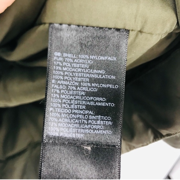 The North Face Women's Parka Coat Dark Green Faux Fur Hood Size Small - Picture 5 of 6